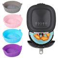 16.5cm Air Fryer Reusable Pot Silicone Oven Baking Tray Round Liner Easy Clean Pizza Plate Grill Pan Mat Air Fryer Accessories.