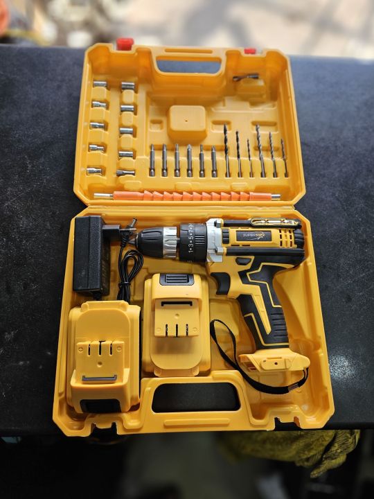 Superstar 36V Cordless Drill with Hammer 3 function Drill with double 36v lithium battries