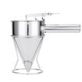 600/1200ML Oil Bucket with Holder Stainless Steel Funnel Dispenser Cupcake Pancake Batter Octopus Ball Kitchen Baking Tool.