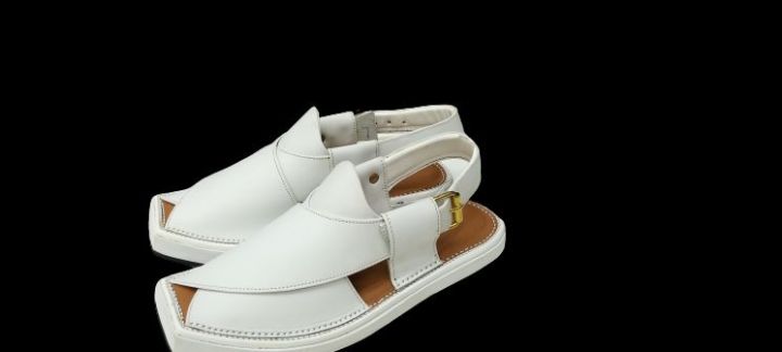 kaptan white peshawari chappal