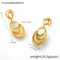 Stainless Steel Hanging Earrings For Women Gold Plated Non-Fading Women's Big Large Dangle Earring Girls Silver Color Ear Rings. 