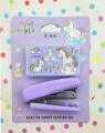"Cute Mini Stapler - 3 Amazing Colors, Pocket Size, with Staples Box - Perfect for Craft, School, and Office - Made in China". 