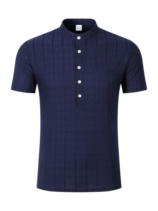European%20and%20American%20New%20Men's%20Casual%20Suit%20Solid%20Color%20Stand%20Tie%20Pocket%20Polo%20Shirt+Casual%20Loose%20Pants%20Two-piece%20Set%20-%20Image%203