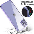 Luxury Plating Transparent Case For iPhone 11 12 13 14 Pro Max Square Frame Silicone X XR XS Max 8 7 Plus Clear Back Cover Case. 