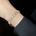 Sparkling Cubic Zircon Tennis Bracelets for Women Luxury Dainty Stackable Gold Color Chain Crystal CZ Banquet Wedding Jewelry.