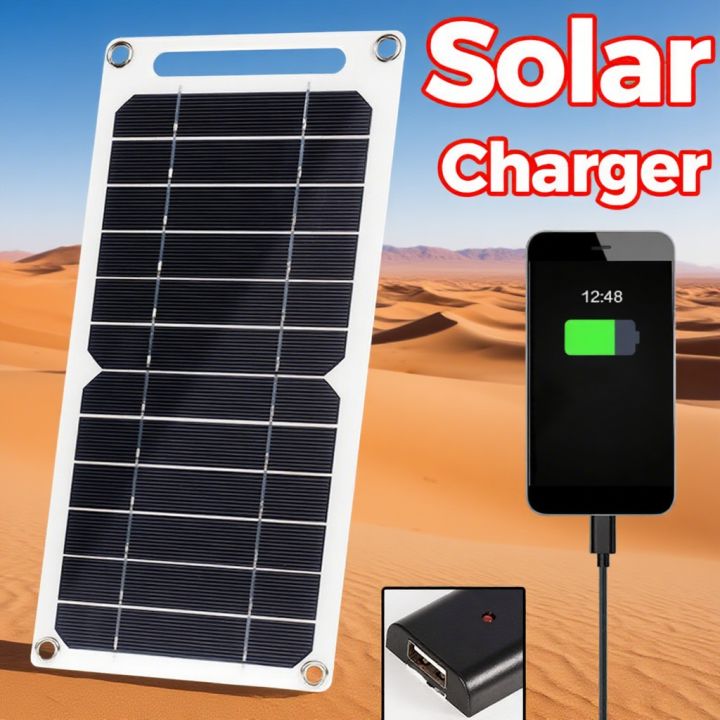 35W 5W Solar Panel With USB Waterproof Outdoor Hiking And Camping Portable Battery Mobile Phone Charging Bank Charging Panel 5V