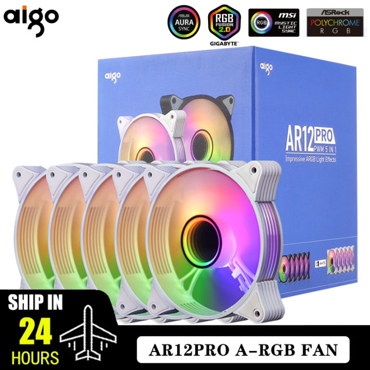 Aigo AR12PRO Computer Case Fan Ventoinha PC 120mm RGB Fan 4pin PWM CPU ...