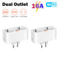 MANHOT 16A WiFi Smart EU Plug PD20W/25W Fast Charge Smart Plug 2 in 1 Socket Smart Dual Outlet  Work With Tuya Alexa  Home. 
