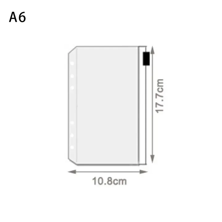 10Pcs%20%20A5%20A6%20A7%20Binder%20Pocket%20Binder%20Zipper%20Folders%20for%206%20Ring%20Notebook%20Divider%20Page%20Waterproof%20PVC%20Leaf%20Document%20Filing%20Bag%20-%20Image%207