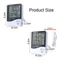 LCD Digital Temperature Humidity Meter HTC-2/HTC-1 Home Indoor Outdoor Hygrometer Thermometer Weather Station with Clock. 