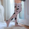 Over Knee Stockings Kawaii Cow Spot Print Contrast Color High Elasticity Cosplay Over Knee Thigh Stockings.