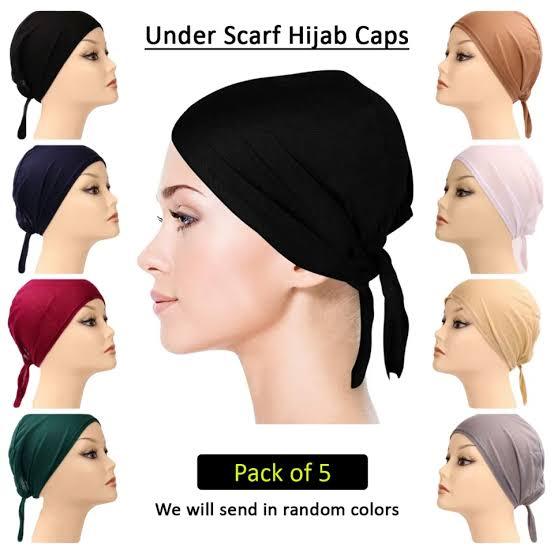 pack of 5 Inner caps for hijab muslim wear under scarf different packs for girls and women