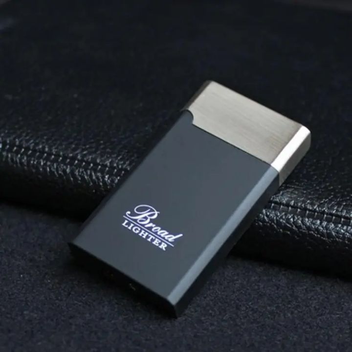 Multicolor Refillable Gas Lighter: Rectangular Rafin Metal Lighter Windproof Design with Stylish