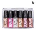 6 Colors Glitter Diamond Liquid Eyeshadow Set Pearlescent silkworm Cosmetics Brighten Lying Eyes Makeup shadow Eye. 