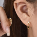 Dazzling Geometric White Zircon Hoop Earrings for Women Exquisite Fashion Engagement Wedding Earrings Jewelry.
