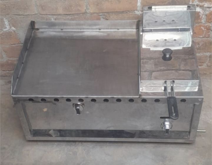 Hot Plate And 4 latter fryer combo For Home use And commercial in ss sateel 22 gage