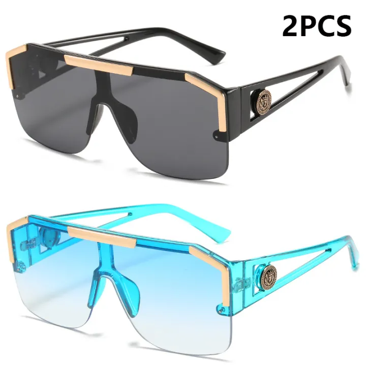 2PCS%20New%20Lion%20Head%20Integrated%20Sunglasses%20Trendy%20Large%20Frame%20Sunglasses%20Female%20Personalized%20Hollow%20Leg%20Sunglasses%206922%20-%20Image%202