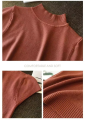 Women's Half-High Neck T-Shirt Fashion Jumper Casual Tops Korean Style Elegant Solid-Coloured Clothing Spring And Summer Season. 