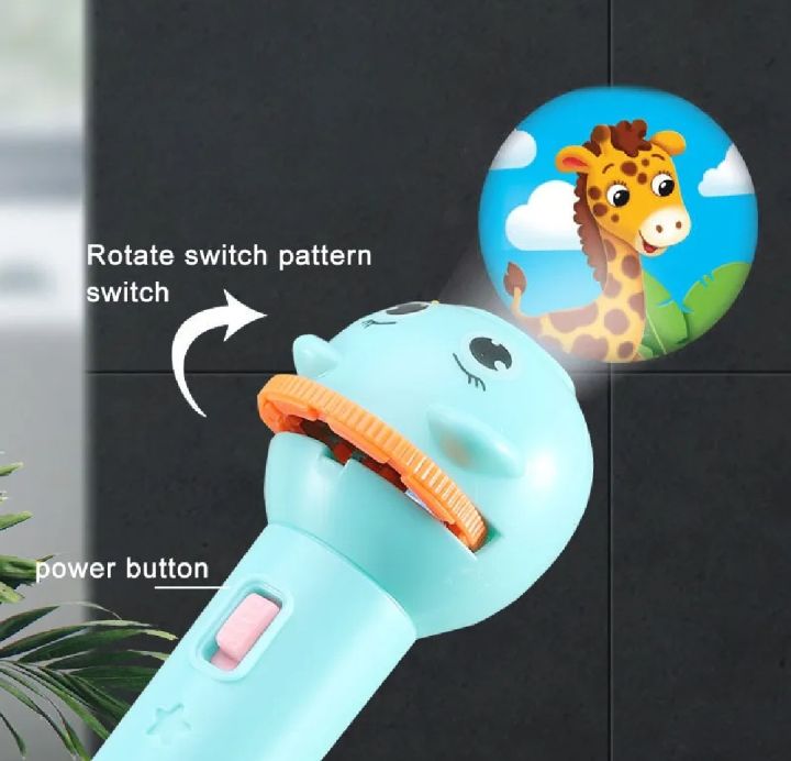 2 pices Mini Projector Torch Kids Flashlight Story Book Educational Light-upToys Sleep Light Preschool Fairy Tale Projection Lamp Gifts -Baby Toys