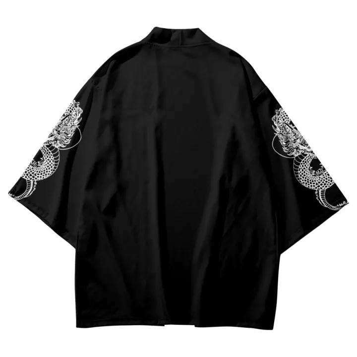 Sleeves%20Dragon%20Print%20Black%20Kimono%20Loose%20Japanese%20Streetwear%20Cardigan%20Women%20Men%20Harajuku%20Haori%20Cosplay%20Top%20Shirts%20Yukata%20-%20Image%202