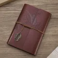 A6 Vintage Travelers binder Notebook Blank Kraft Diary PU Leather Loose leaf Notepad Journal Sketchbook Office Supplies. 