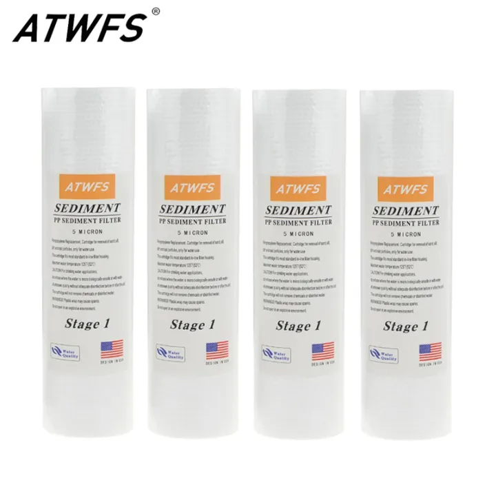 ATWFS Water Purifier Filter 5 Micron 4 x 10" ppf Filter Sediment Water Filter Cartridge (4 pcs) Aquarium pre-filters