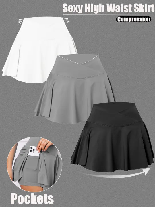 3Pack%20Dopamine%20Pockets%20Tennis%20Skirts%20for%20Women%20Fitness%20Skinny%20Pleated%20Skirt%20Outdoors%20Corset%20Pockets%20Shorts%20High%20V%20Waist%20-%20Image%204