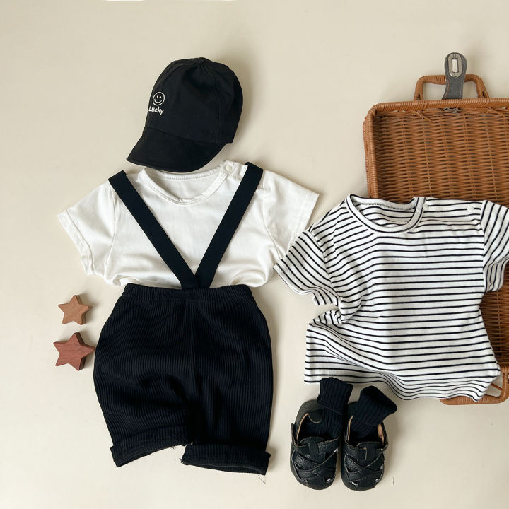 Summer%20Korean%20UNITIM%20Baby%20Boys%202PCS%20Clothes%20Set%20Cotton%20Short%20Sleeve%20T-shirts%20Strap%20Thin%20Shorts%20Suit%20Infant%20Boys%20Outfits%20-%20Image%202
