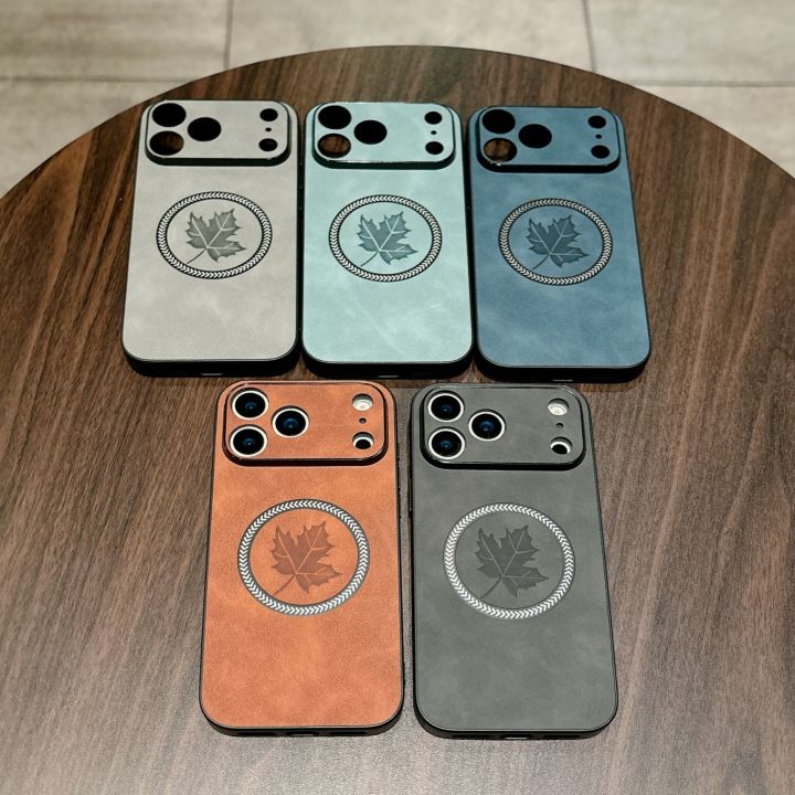 For%20Magsafe%20Magnetic%20Retro%20PU%20Leather%20Maple%20Leaf%20Pattern%20Phone%20case%20for%20iPhone%2017%20Air%2016%20E%2015%2014%20Plus%2013%2012%2011%20ProMax%20Back%20Cover%20-%20Image%204