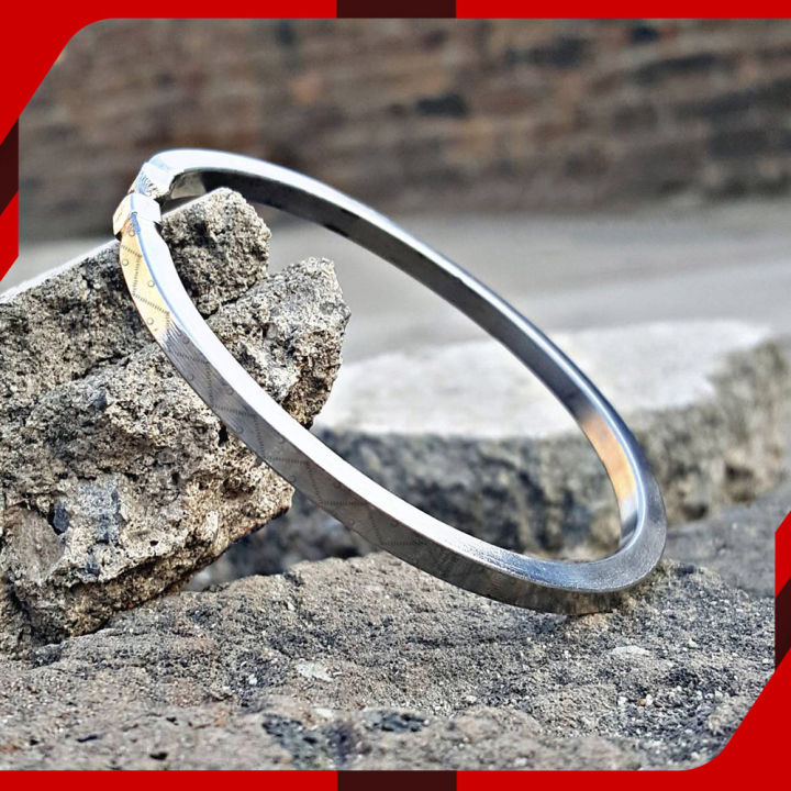 "Classic Men’s Stainless Steel Sikh Kara Bracelet - Silver Finish"