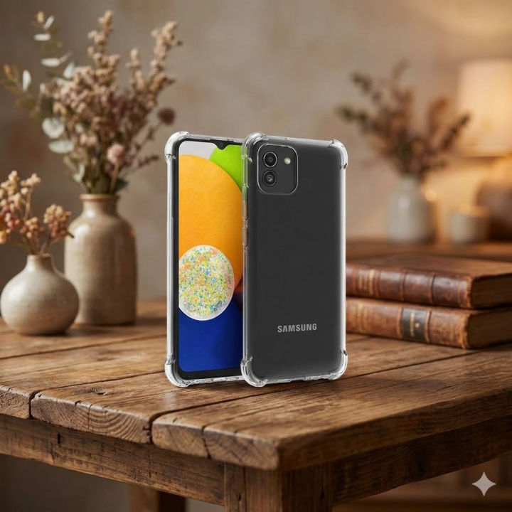 Samsung Galaxy A03 Back Cover Transparent Extra Bumper Anti Shock Soft Crystal Clear Case For Samsung Galaxy A03