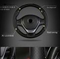 Universal leather steering wheel carbon fibre grip for all cars. 