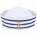 PESENAR Sailor hat Navy blue Yacht Blue Captain cap White sail cap for clothing accessories for adults. 