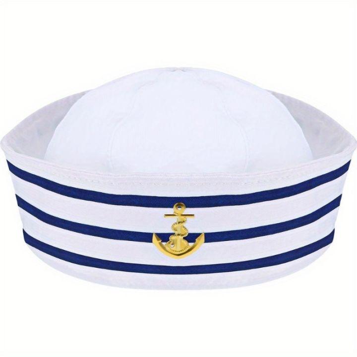 PESENAR Sailor hat Navy blue Yacht Blue Captain cap White sail cap for clothing accessories for adults