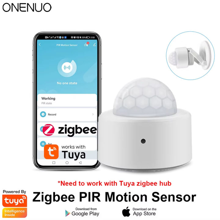1/2pcs Tuya Zigbee Mini PIR Motion Detector + Passive Infrared Security Burglar Alarm Sensor