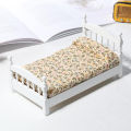 1/12 Dollhouse Wooden/Iron Mini Single/Double Bed Home Bedroom Furniture Toy Living Room Furniture Model Handmade Toy. 