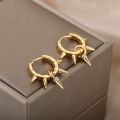 Punk Spike Rivet Hoop Earrings For Women Stainless Steel Huggie Earrings Ear Cuff Piercing Earring Gothic Jewelry Accessories. 