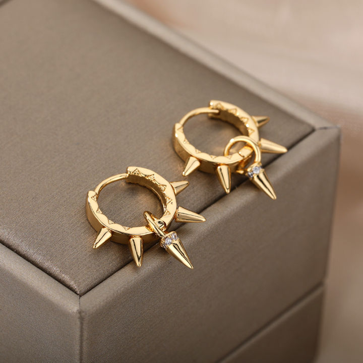Punk%20Spike%20Rivet%20Hoop%20Earrings%20For%20Women%20Stainless%20Steel%20Huggie%20Earrings%20Ear%20Cuff%20Piercing%20Earring%20Gothic%20Jewelry%20Accessories%20-%20Image%202