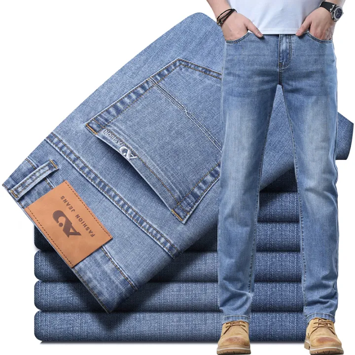 2024%20Spring%20and%20Summer%20Thin%20Men's%20Light%20Blue%20Jeans%20Classic%20Style%20Business%20Fashion%20Stretch%20Fabric%20Straight%20Pants%20Male%20Brand%20-%20Image%207
