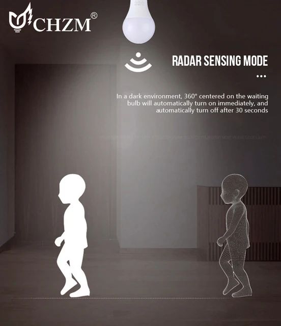 Radar%20Motion%20Sensor%20Light%20189-265V%20E27%20LED%20Smart%20Bulb%2012W%20-%20Image%204