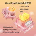 Mechanical Keyboard V2 Switch Lubed Honey Peach V3 Switches Mechanical Keyboard Linear Tactile 5Pin Paragraph Axis Hot Swap DIY. 