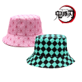 Anime Demon Slayer Fisherman Cap Cosplay Kamado Tanjirou Nezuko No Yaiba Printing Bucket Hat Sunhat Costume Outdoor.