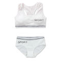 8-18Y Teenage Girls Training Bras Panties Student Kids Cotton Underwear Sets Young Children Padded Bra Vest+Panties Underclothes. 