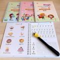 Sank Magic Book //Magic Practice Copybook Set 4 Books, Magic Pen & 10 Ink Refills  with1Grip Writing Handwriting  // Math Book, Drawing Book, Alphabet, and Number learning books for kids // pre-school learning book /Sank practice copybook magic book. 