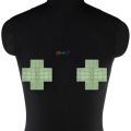Rhinestone Cross Nipple Covers Pasties Reusable Crystal Chest Stickers Festival Rave Party Body Jewelry Accessories Women.