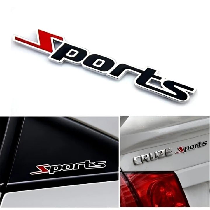 3D Metal Chrome Silver Auto Car Trunk Racing Sport Word Letter Logo Car Stickers Emblem - Bike Stickers