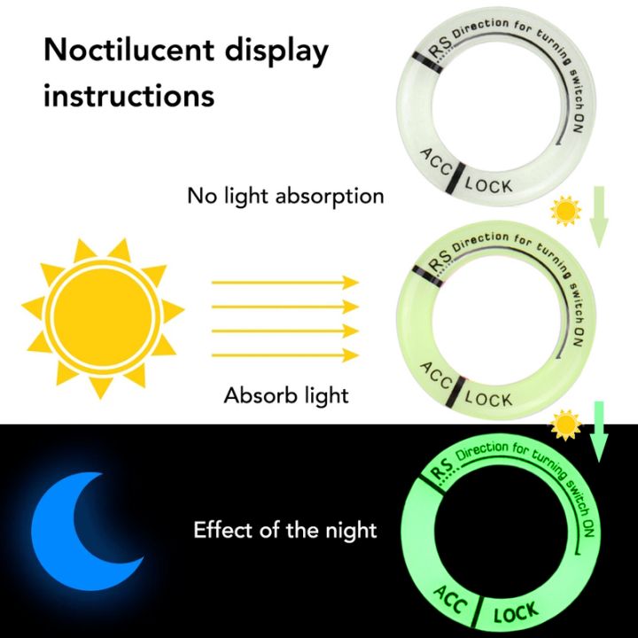 Night%20Luminous%20Car%20Ignition%20Key%20Ring%20Stickers%20Auto%20Motorcycle%203D%20Decals%20Decoration%20Key%20Fluorescent%20Circle%20-%20Image%204