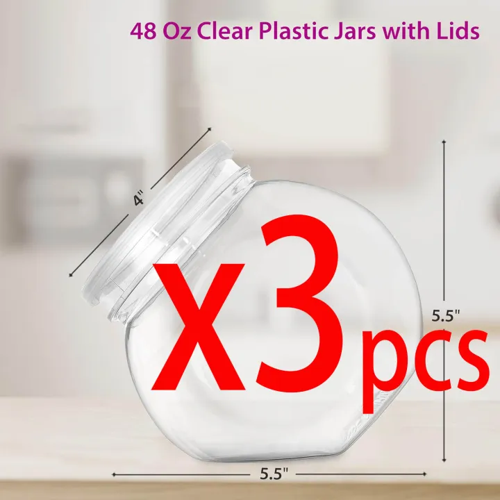 48oz%20Round%20Plastic%20Candy%20Jars%20with%20Lids%20for%20Candy%20Buffet,Kitchen%20&%20Office%20Desk,Plastic%20Jars%20with%20Lids%20for%20Candy,Cookies%20&%20Snacks%20-%20Image%207