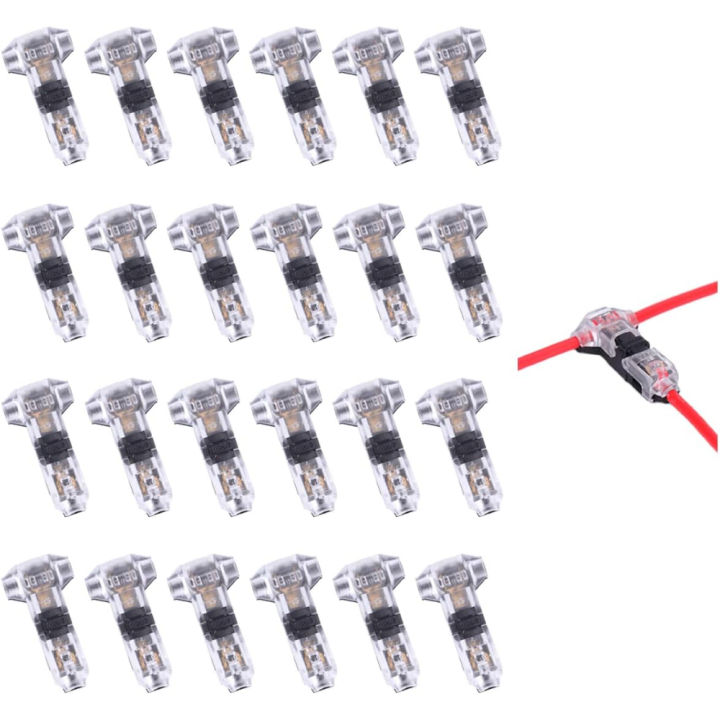 40-Piece T-Tap Wire Connector Kit – 1-Pin & 2-Pin 3-Way Low Voltage Splice, No Stripping, For 16-20 AWG, Waterproof, With Storage Box