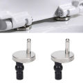 2pcs Toilet Lid Top Fixing Hinge Stainless Steel Universal Toilet Seat Hinge Soft Release Quick Release Replacement Parts. 